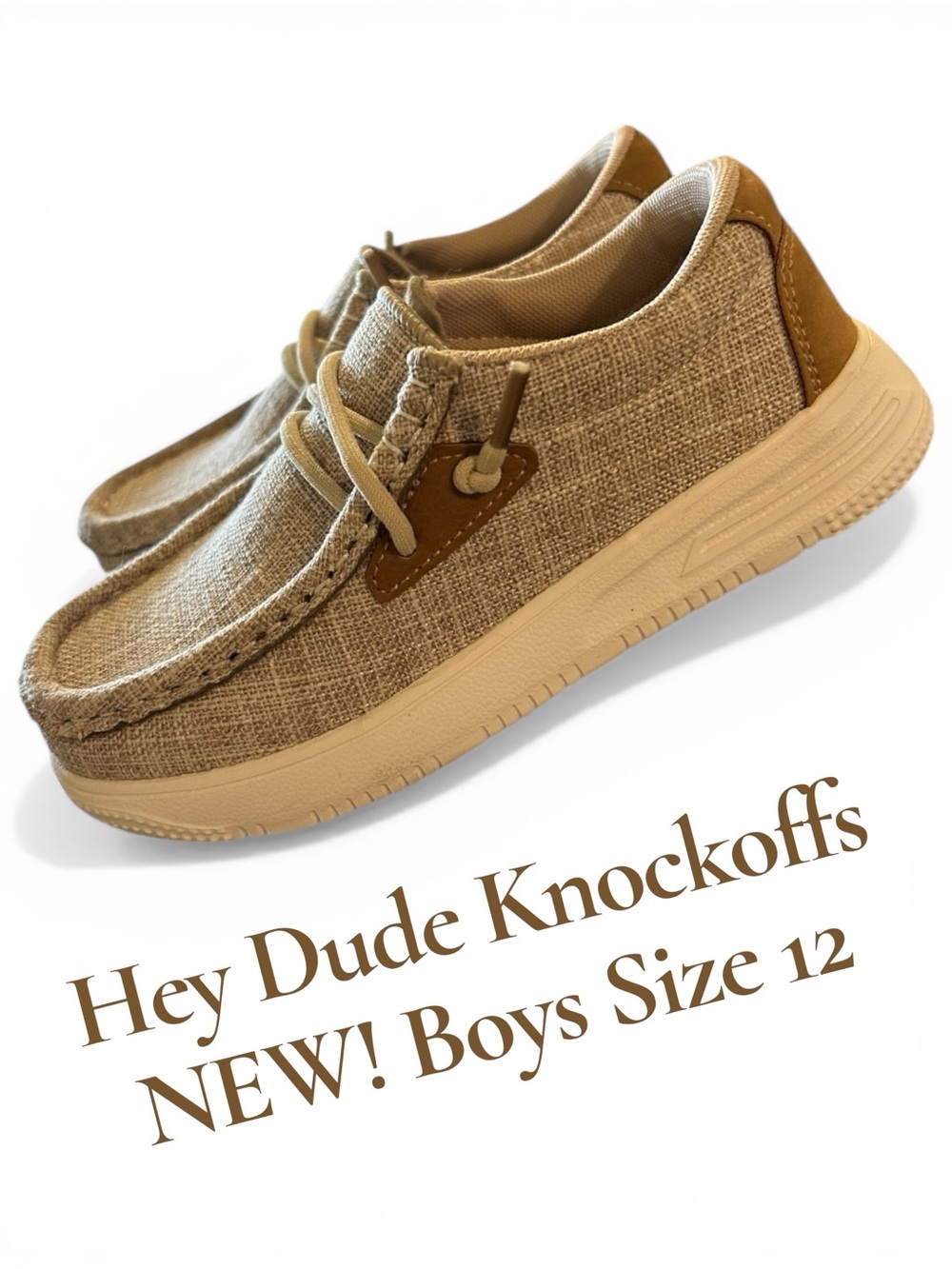 SHEIN Boys' Casual Canvas Sneakers in Beige and Tan